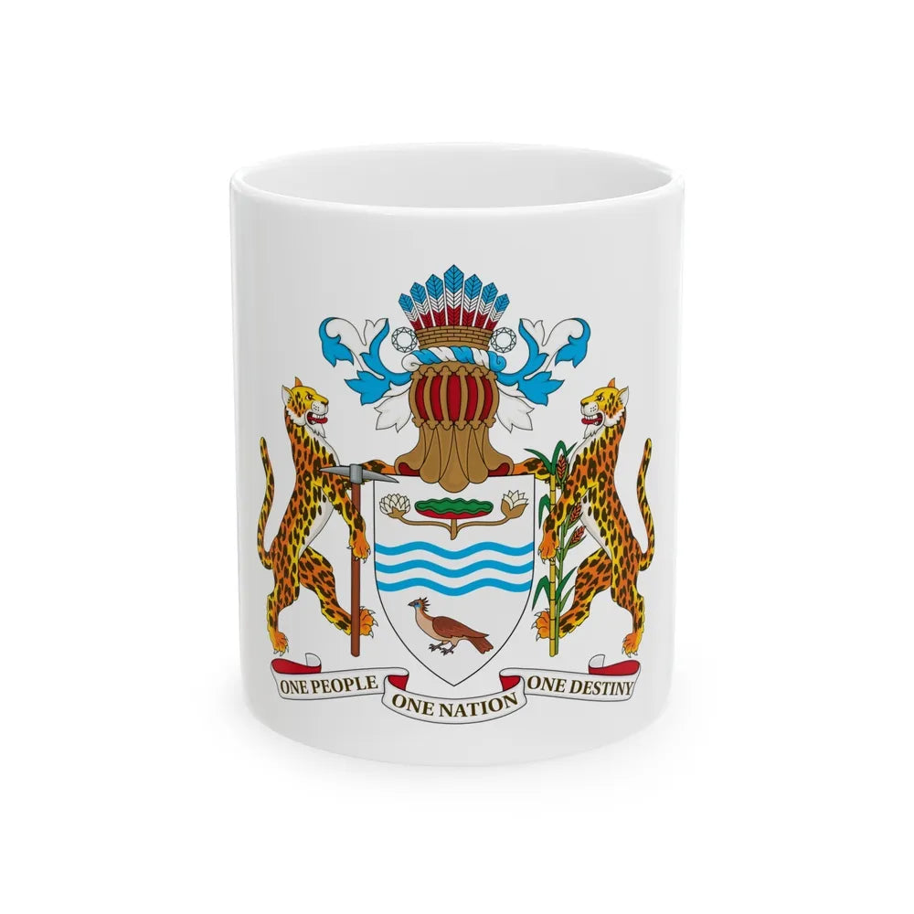 Coat of arms of Guyana - White Coffee Mug-11oz-Go Mug Yourself