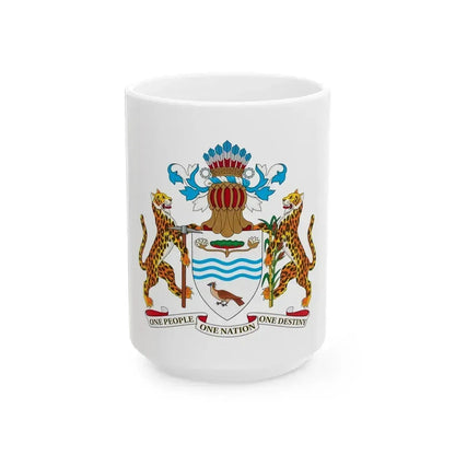 Coat of arms of Guyana - White Coffee Mug 15oz - Go Mug Yourself