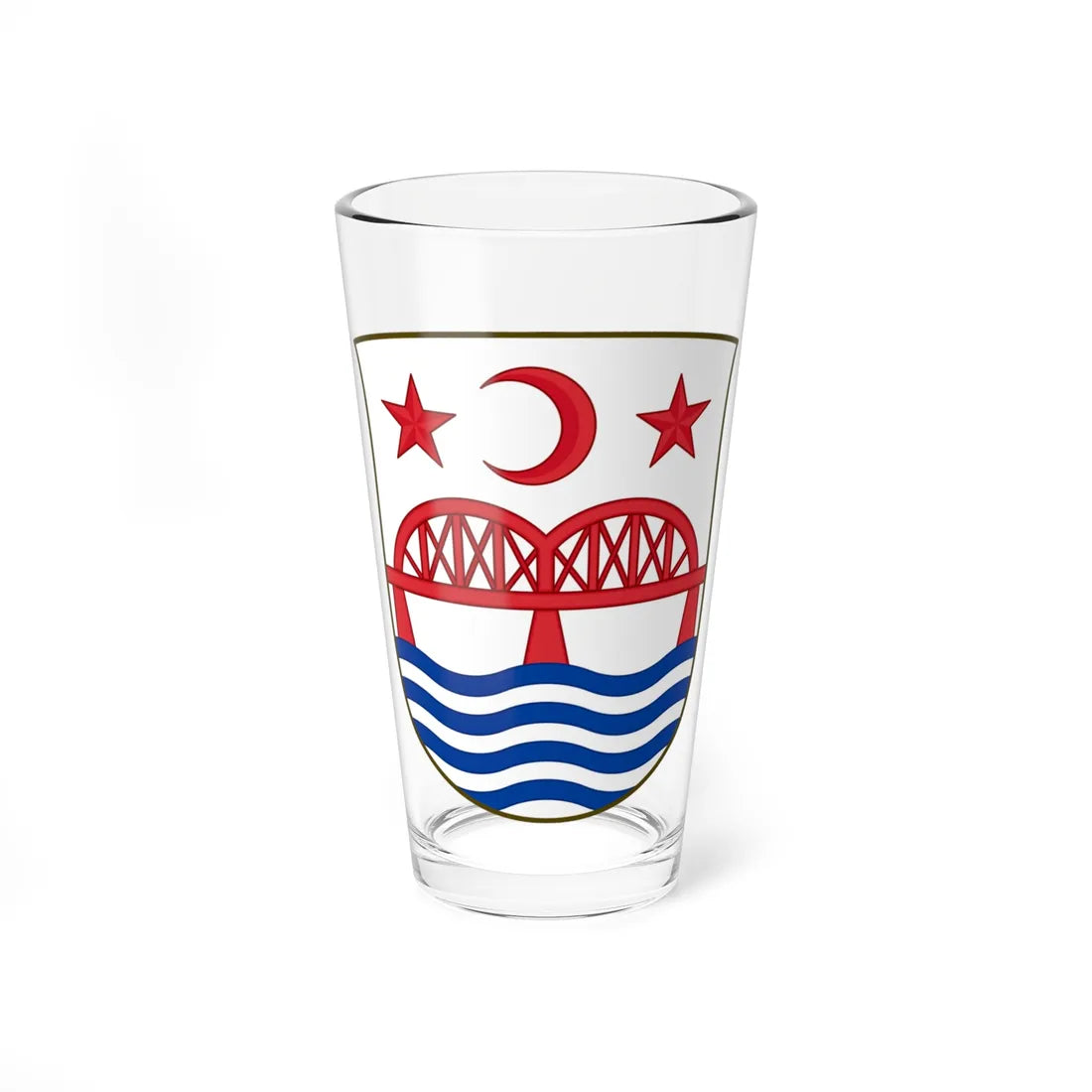 Coat of arms of Hadsund (Denmark) (Coat of Arms) Pint Glass 16oz 16oz - Go Mug Yourself