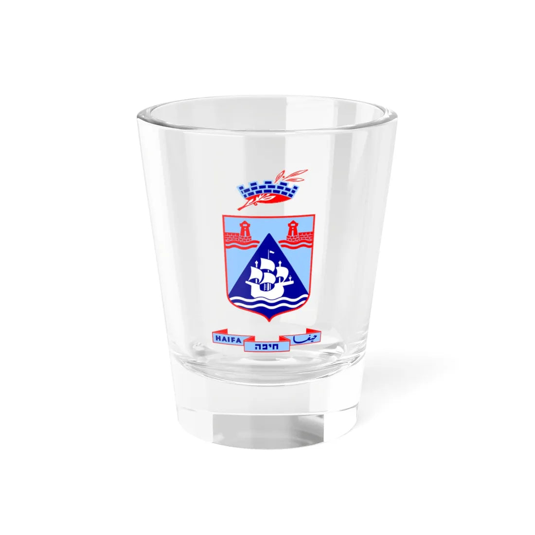 Coat of arms of Haifa (Israel) (Coat of Arms) Shot Glass 1.5oz 1.5oz - Go Mug Yourself