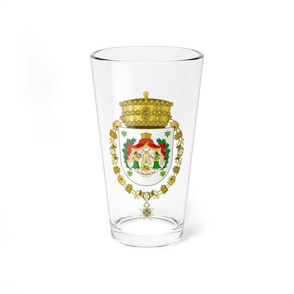 Coat of Arms of Haile Selassie I of Ethiopia Order of Charles III (Ethiopia) (Coat of Arms) Pint Glass 16oz 16oz - Go Mug Yourself