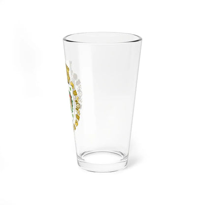 Coat of Arms of Haile Selassie I of Ethiopia Order of Charles III (Ethiopia) (Coat of Arms) Pint Glass 16oz - Go Mug Yourself