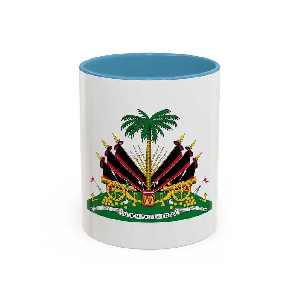 Coat of arms of Haiti (1964-1986) - Accent Coffee Mug 11oz Light Blue - Go Mug Yourself