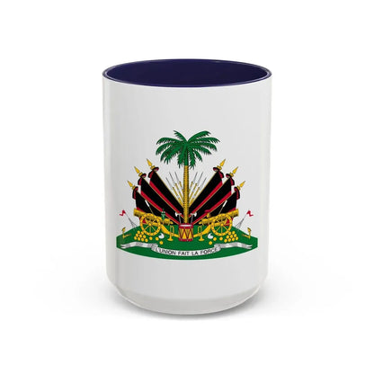 Coat of arms of Haiti (1964-1986) - Accent Coffee Mug 15oz Navy - Go Mug Yourself