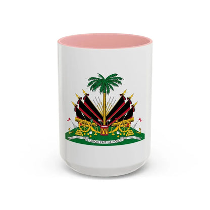 Coat of arms of Haiti (1964-1986) - Accent Coffee Mug 15oz Pink - Go Mug Yourself