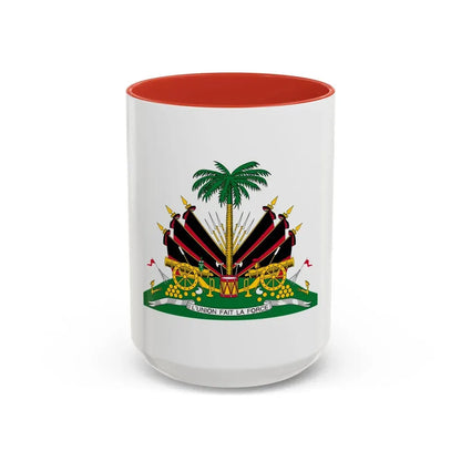 Coat of arms of Haiti (1964-1986) - Accent Coffee Mug 15oz Red - Go Mug Yourself