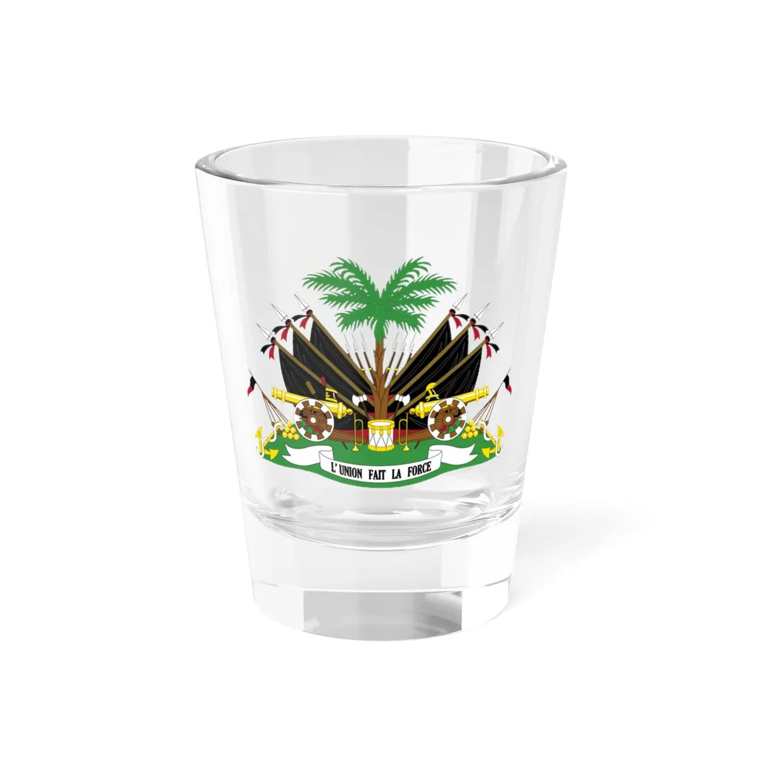 Coat of arms of Haiti 1964-1986 - Alternative version (Haiti) (Coat of Arms) Shot Glass 1.5oz 1.5oz - Go Mug Yourself