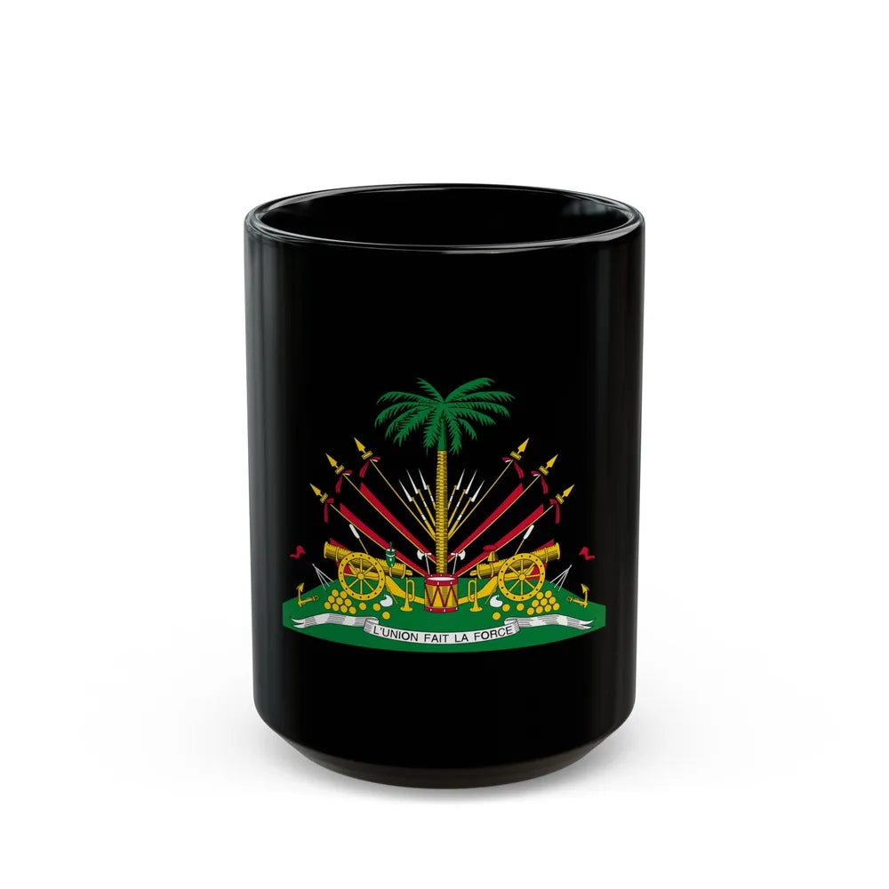 Coat of arms of Haiti (1964-1986) - Black Coffee Mug-15oz-Go Mug Yourself