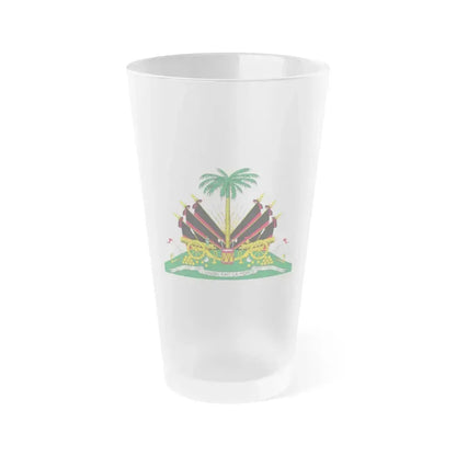 Coat of arms of Haiti (1964-1986) - Frosted Pint Glass 16oz 16oz Frosted - Go Mug Yourself