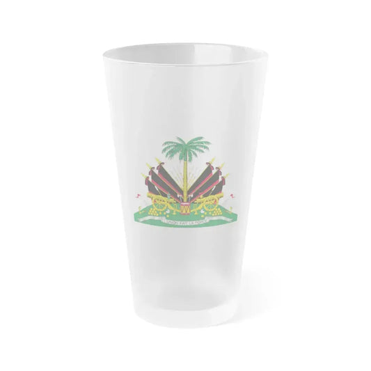 Coat of arms of Haiti (1964-1986) - Frosted Pint Glass 16oz 16oz Frosted - Go Mug Yourself