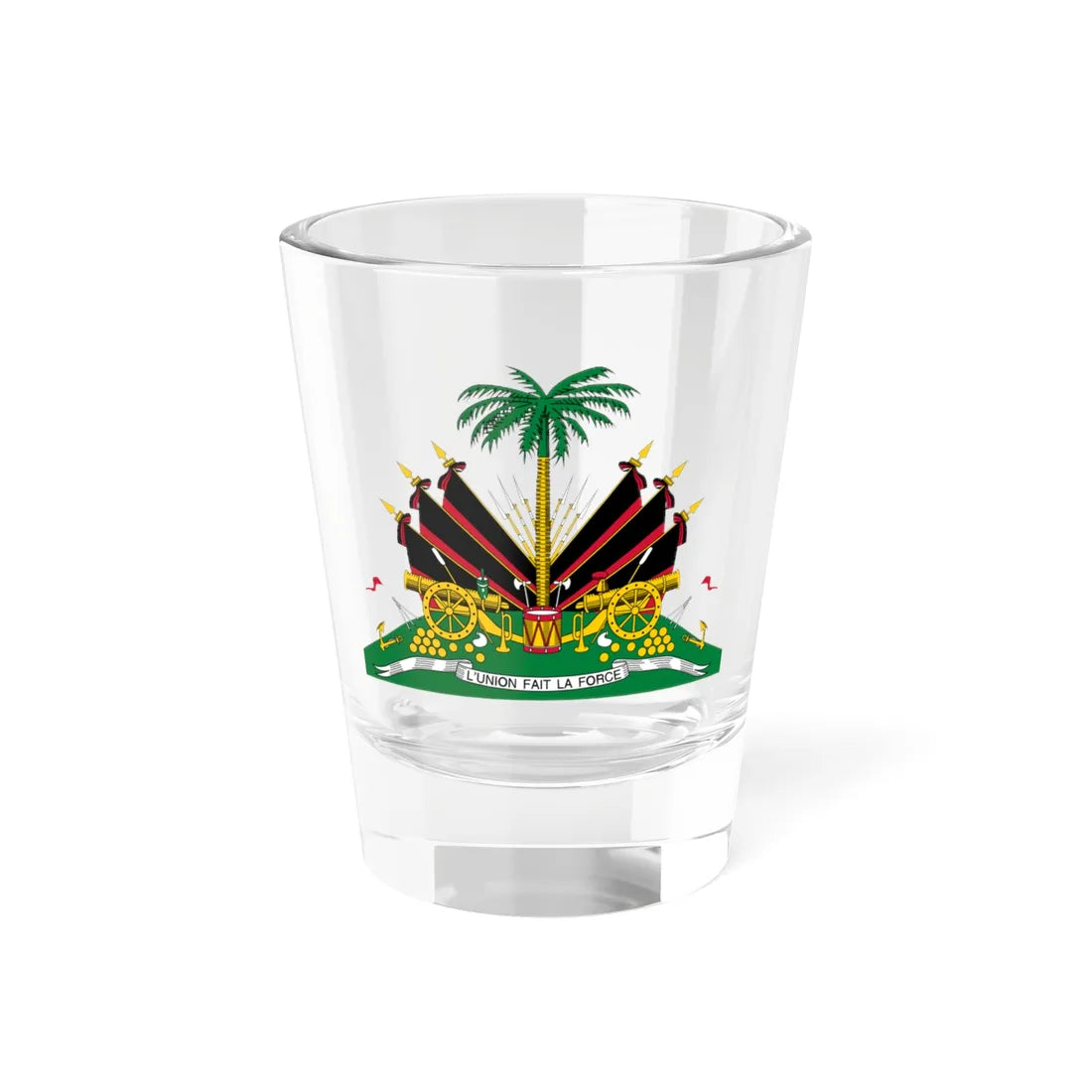 Coat of arms of Haiti 1964-1986 (Haiti) (Coat of Arms) Shot Glass 1.5oz 1.5oz - Go Mug Yourself
