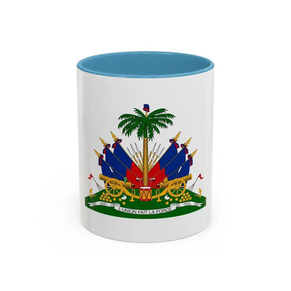 Coat of arms of Haiti - Accent Coffee Mug 11oz Light Blue - Go Mug Yourself