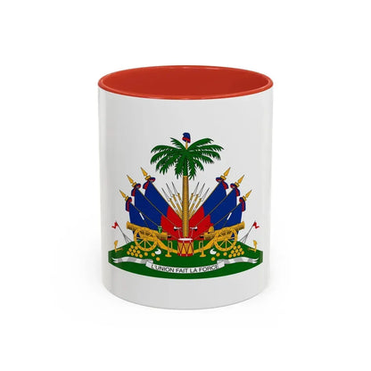 Coat of arms of Haiti - Accent Coffee Mug 11oz Red - Go Mug Yourself