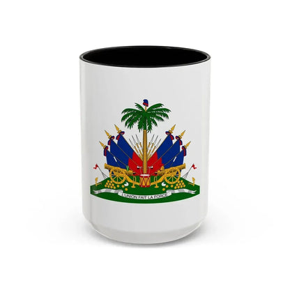 Coat of arms of Haiti - Accent Coffee Mug 15oz Black - Go Mug Yourself