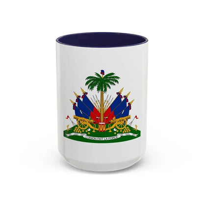Coat of arms of Haiti - Accent Coffee Mug 15oz Navy - Go Mug Yourself