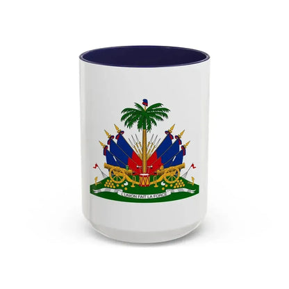 Coat of arms of Haiti - Accent Coffee Mug 15oz Navy - Go Mug Yourself