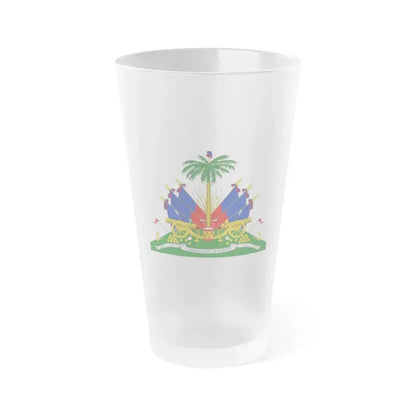 Coat of arms of Haiti - Frosted Pint Glass 16oz 16oz Frosted - Go Mug Yourself