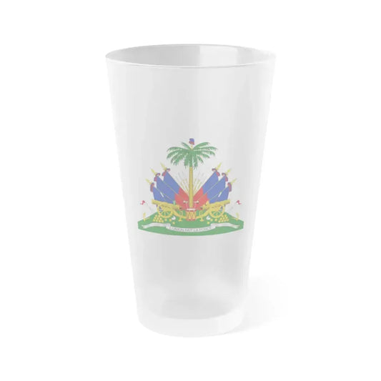 Coat of arms of Haiti - Frosted Pint Glass 16oz 16oz Frosted - Go Mug Yourself