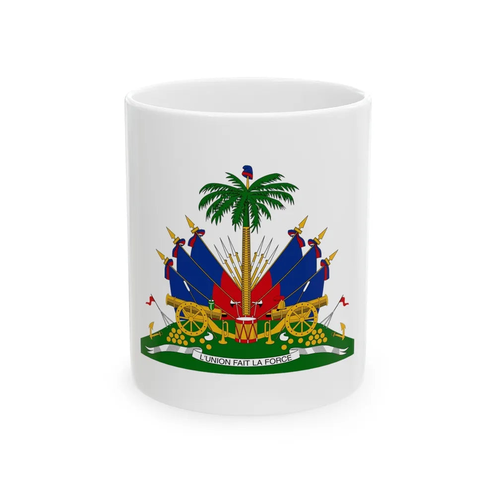 Coat of arms of Haiti - White Coffee Mug-11oz-Go Mug Yourself