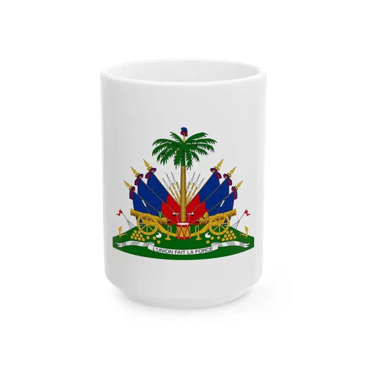 Coat of arms of Haiti - White Coffee Mug 15oz - Go Mug Yourself
