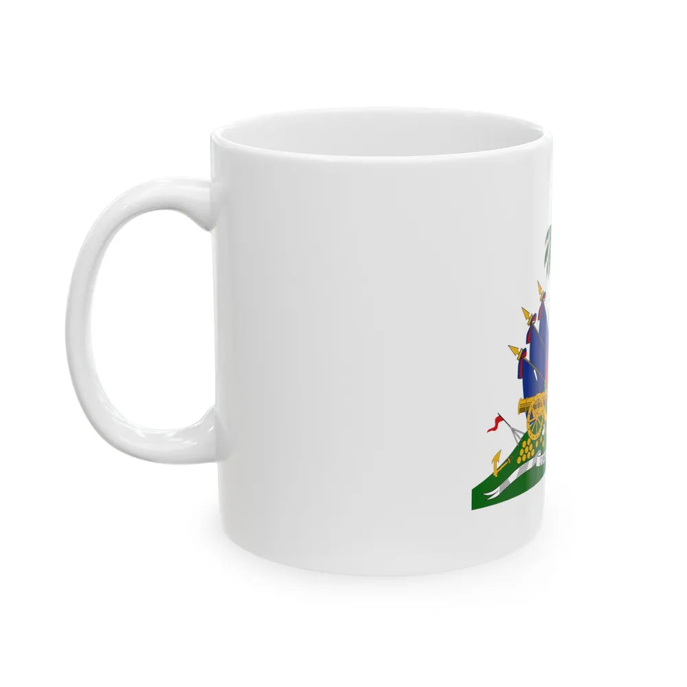 Coat of arms of Haiti - White Coffee Mug-Go Mug Yourself