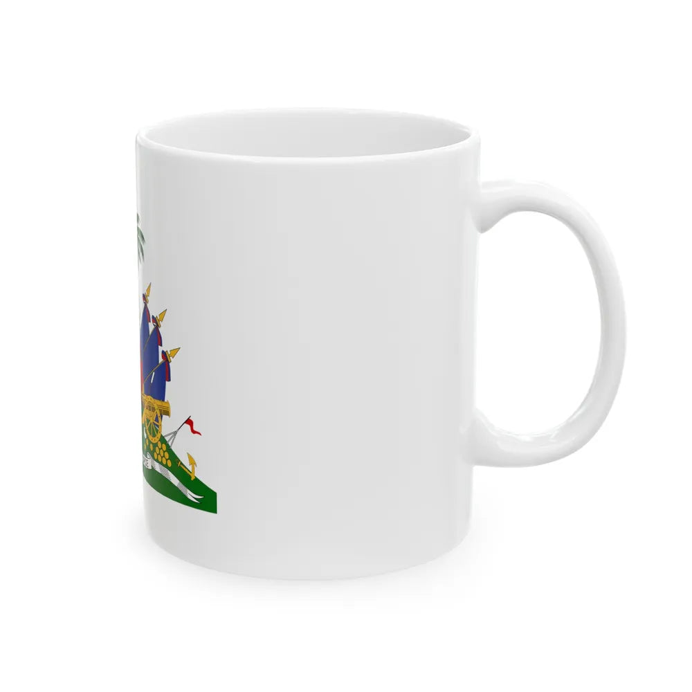 Coat of arms of Haiti - White Coffee Mug-Go Mug Yourself