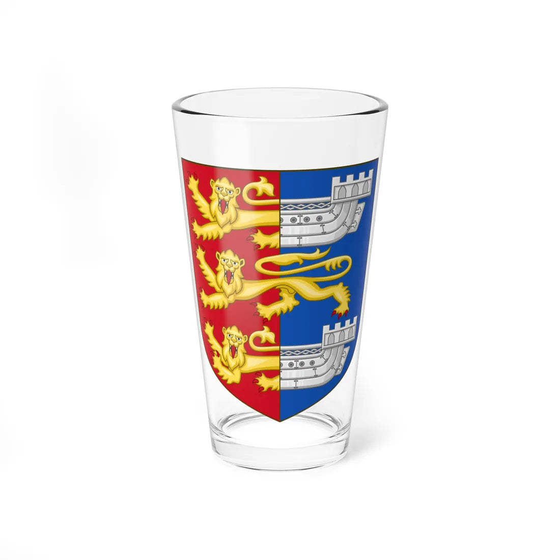 Coat of Arms of Hastings (England) (Coat of Arms) Pint Glass 16oz 16oz - Go Mug Yourself