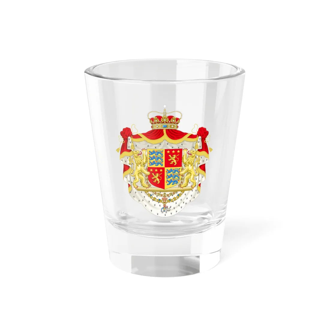 Coat of arms of Henrik Prince Consort of Denmark (Denmark) (Coat of Arms) Shot Glass 1.5oz 1.5oz - Go Mug Yourself