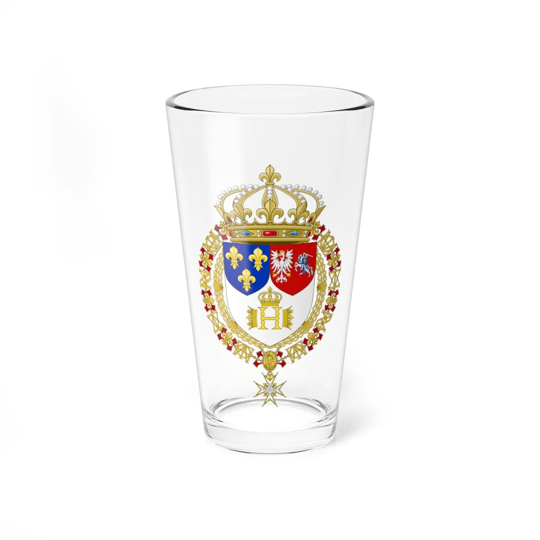 Coat of Arms of Henry III of France (Lithuania) (Coat of Arms) Pint Glass 16oz 16oz - Go Mug Yourself