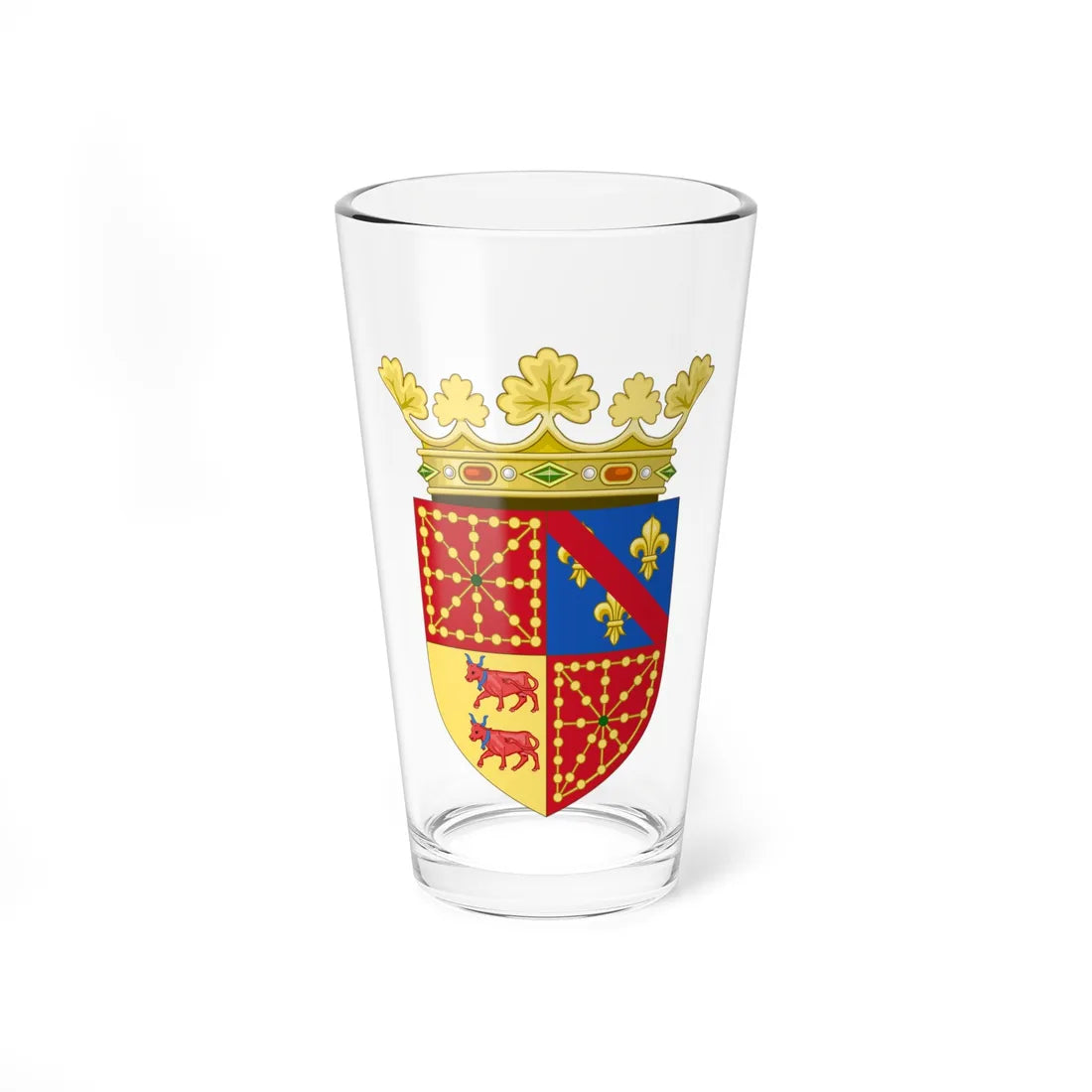 Coat of Arms of Henry IV of France as King of Navarre 1572-1589 (Spain) (Coat of Arms) Pint Glass 16oz 16oz - Go Mug Yourself