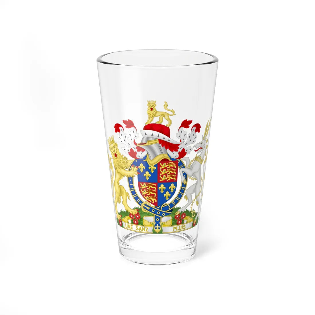 Coat of Arms of Henry V of England 1413-1422 Variant Motto 2 (England) (Coat of Arms) Pint Glass 16oz 16oz - Go Mug Yourself
