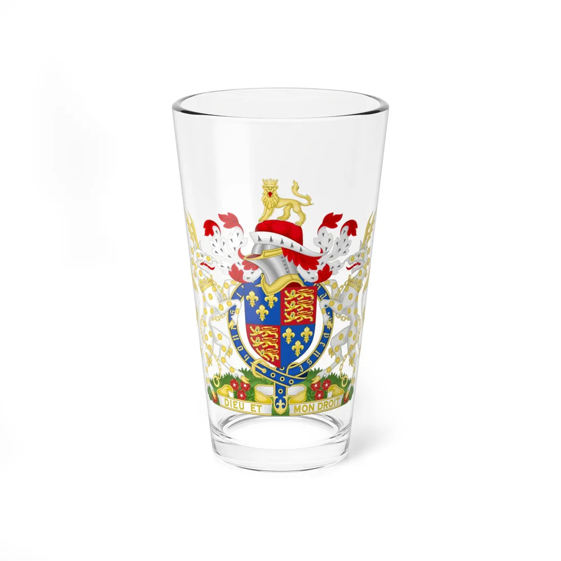 Coat of Arms of Henry VI of England 1422-1471 Variant Motto 1 (England) (Coat of Arms) Pint Glass 16oz 16oz - Go Mug Yourself