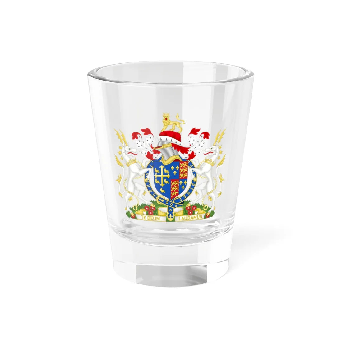 Coat of Arms of Henry VI of England 1422-1471 Variant Motto 2 (England) (Coat of Arms) Shot Glass 1.5oz 1.5oz - Go Mug Yourself