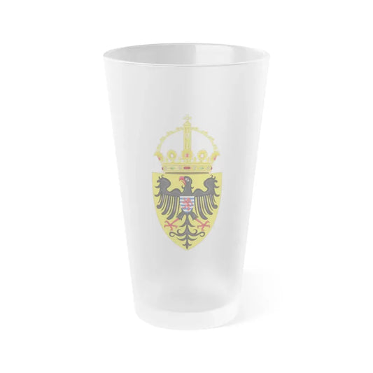 Coat of arms of Henry VII, Holy Roman Emperor - Frosted Pint Glass 16oz Default Title - Go Mug Yourself