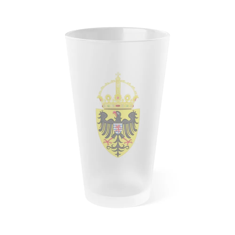 Coat of arms of Henry VII, Holy Roman Emperor - Frosted Pint Glass 16oz-Go Mug Yourself