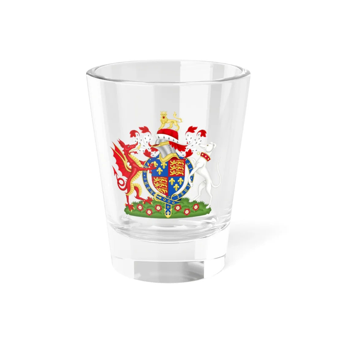 Coat of Arms of Henry VII of England 1485-1509 Variant 1 (England) (Coat of Arms) Shot Glass 1.5oz 1.5oz - Go Mug Yourself