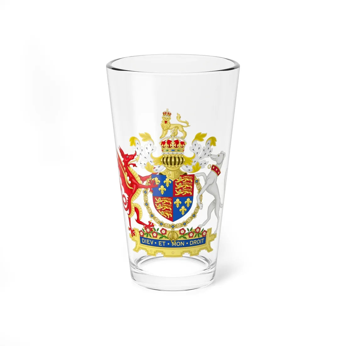 Coat of Arms of Henry VIII of England 1509-1547 Golden Fleece Variant 1 (England) (Coat of Arms) Pint Glass 16oz 16oz - Go Mug Yourself
