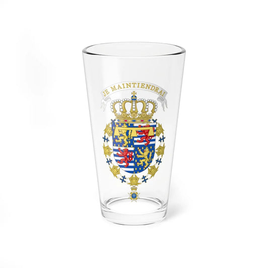 Coat of Arms of Hereditary Grand Duke Henri of Luxembourg Order of the Seraphim (Luxembourg) (Coat of Arms) Pint Glass 16oz 16oz - Go Mug Yourself
