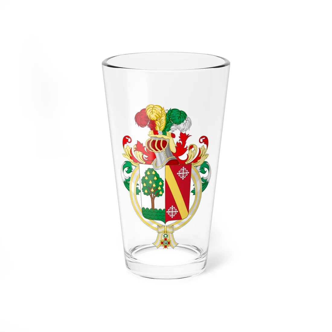 Coat of Arms of Hernán Siles Zuazo Order of Isabella the Catholic (Spain) (Coat of Arms) Pint Glass 16oz 16oz - Go Mug Yourself