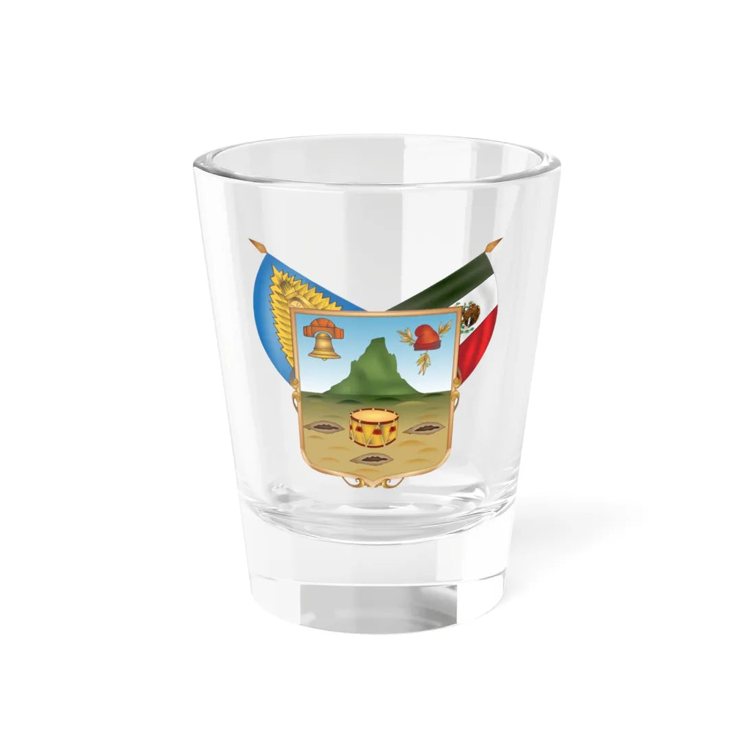 Coat of arms of Hidalgo (Mexico) (Coat of Arms) Shot Glass 1.5oz 1.5oz - Go Mug Yourself