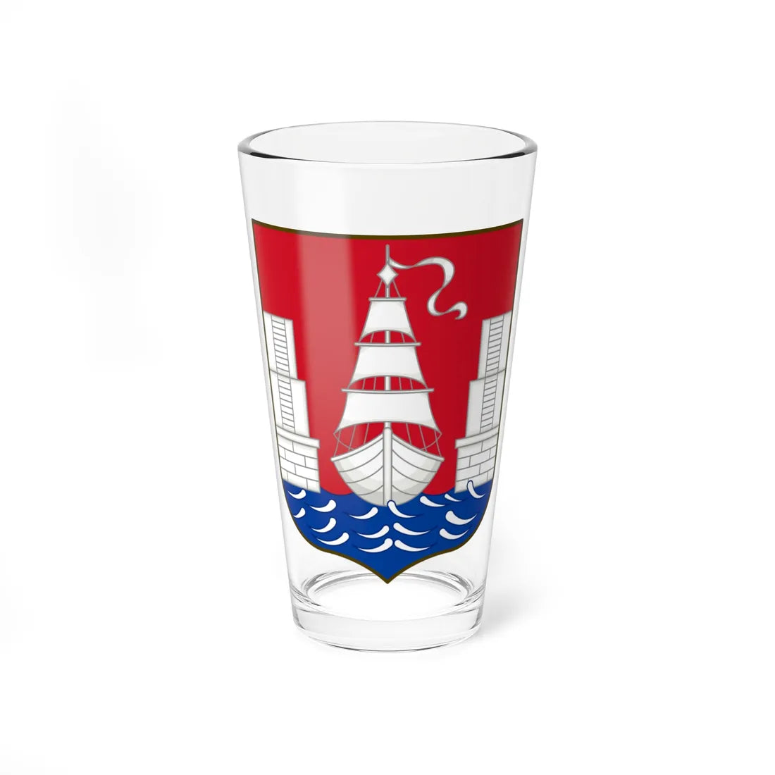 Coat of arms of Højer (Denmark) (Coat of Arms) Pint Glass 16oz 16oz - Go Mug Yourself