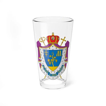 Coat of arms of Hlib Lonchyna (Ukraine) (Coat of Arms) Pint Glass 16oz 16oz - Go Mug Yourself