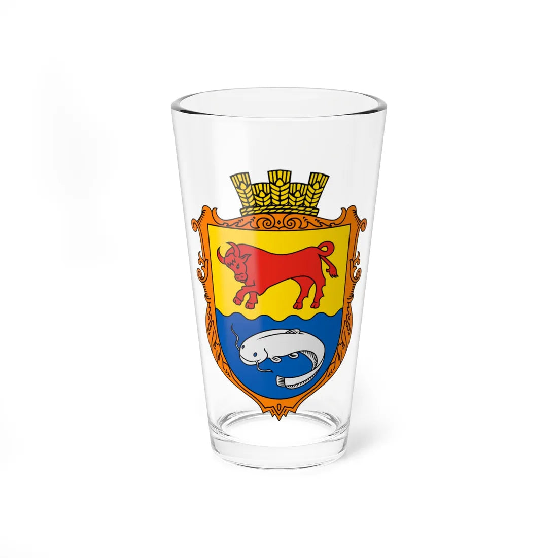 Coat of Arms of Holeshiv (Ukraine) (Coat of Arms) Pint Glass 16oz 16oz - Go Mug Yourself