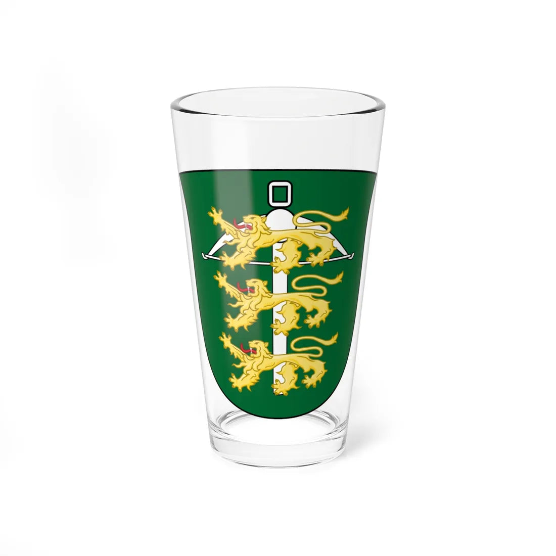 Coat of arms of Home Guard District Middle and West Zeeland (Denmark) (Coat of Arms) Pint Glass 16oz 16oz - Go Mug Yourself