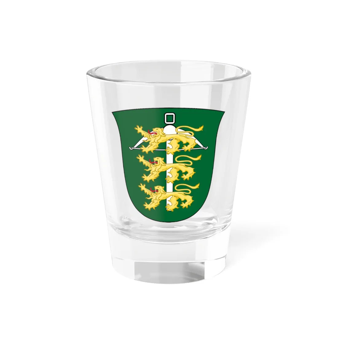 Coat of arms of Home Guard District Middle and West Zeeland (Denmark) (Coat of Arms) Shot Glass 1.5oz 1.5oz - Go Mug Yourself