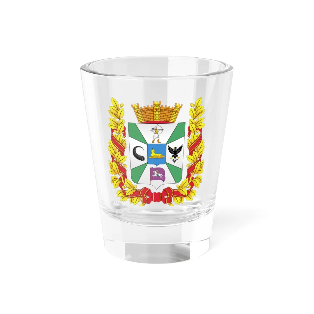 Coat of arms of Homyel Voblast (Belarus) (Coat of Arms) Shot Glass 1.5oz 1.5oz - Go Mug Yourself