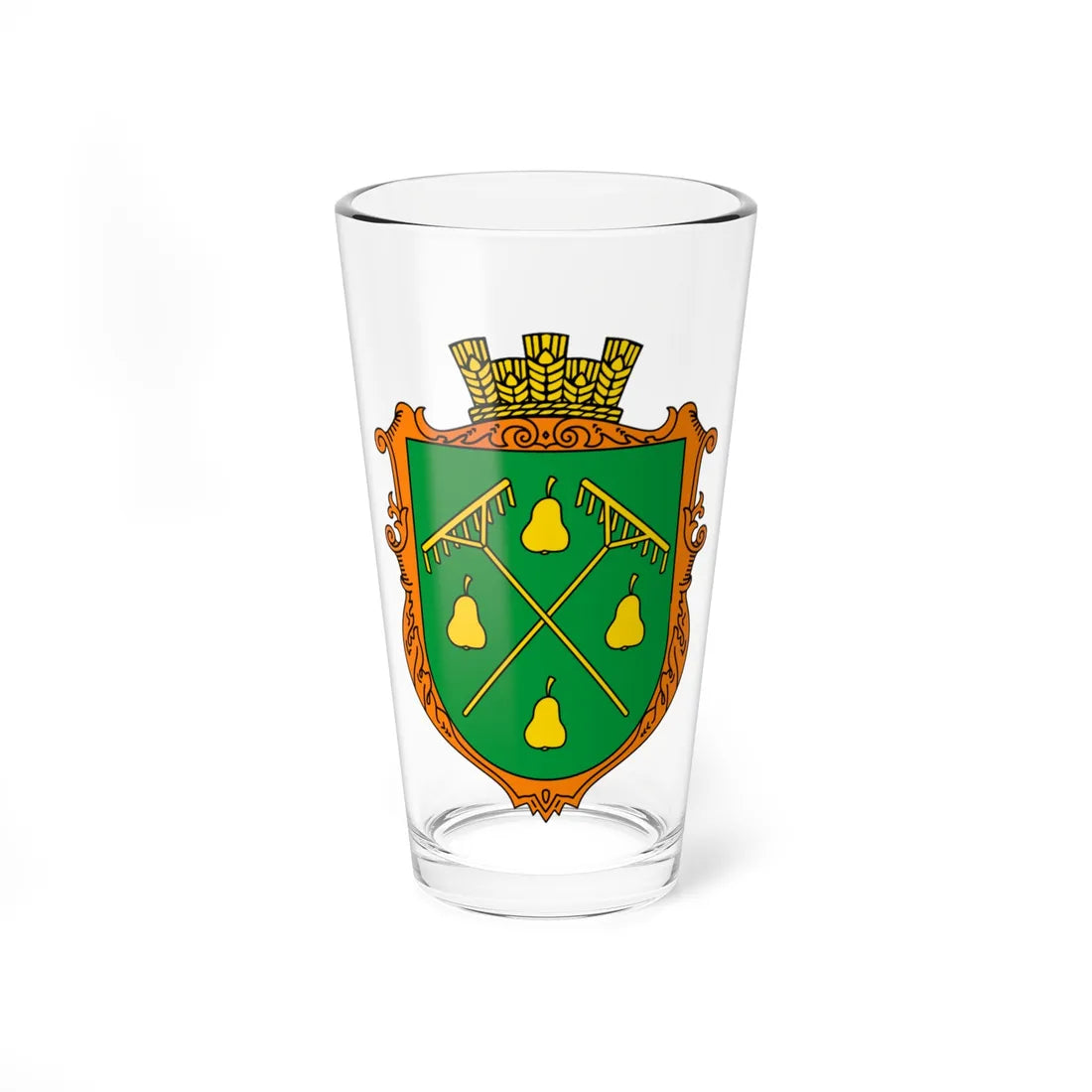 Coat of Arms of Hrushatychi (Ukraine) (Coat of Arms) Pint Glass 16oz 16oz - Go Mug Yourself