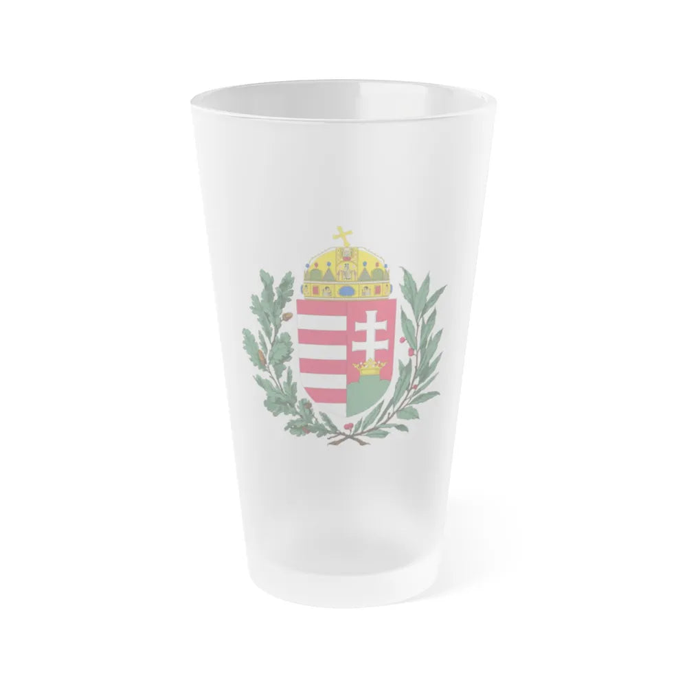 Coat of arms of Hungary (1896-1915) 2 - Frosted Pint Glass 16oz-16oz-Frosted-Go Mug Yourself