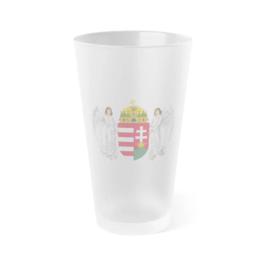 Coat of arms of Hungary (1896-1915) - Frosted Pint Glass 16oz-16oz-Frosted-Go Mug Yourself