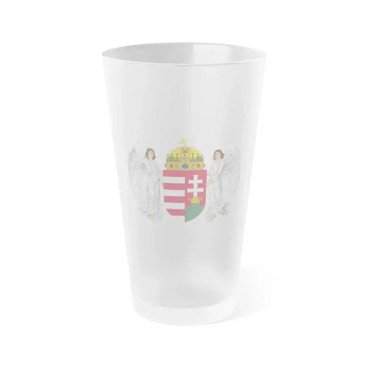 Coat of arms of Hungary (1896-1915) - Frosted Pint Glass 16oz 16oz Frosted - Go Mug Yourself